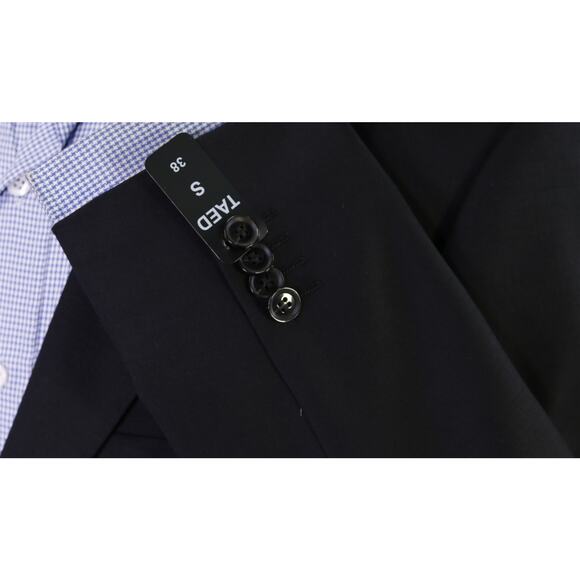 Combatant Gentlemen Solid Black 2-Btn Wool Blazer Jacket Tailored Fit 38S New - Picture 6 of 10